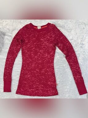 Women's Vintage Y2K Long Sleeve Space-Dye Crewneck Top
